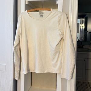 L.L. Bean Women's White Long Sleeve Top